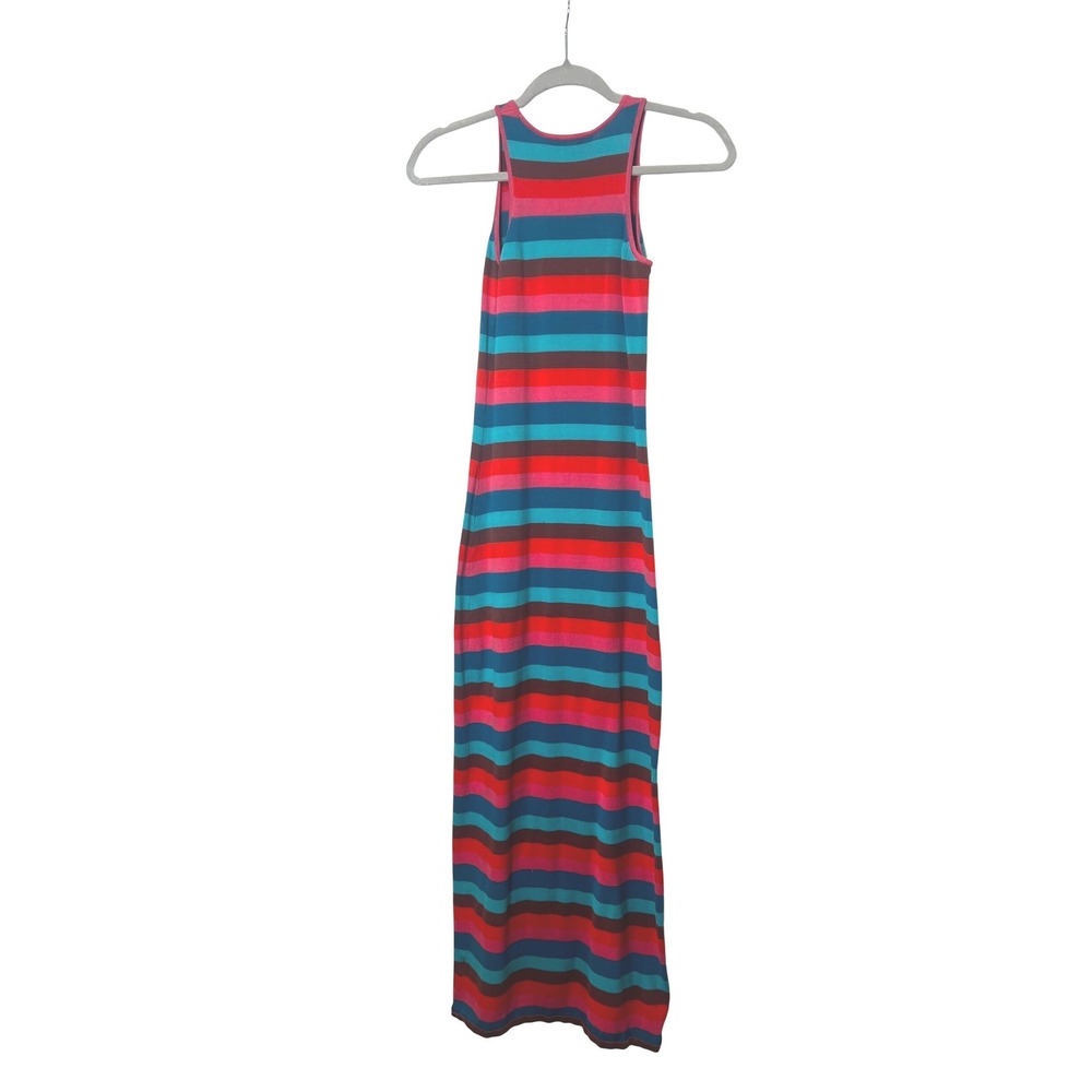 Trina Turk Striped Cotton Modal Knit Racerback Maxi Dress Small Beach Vacation - Picture 2 of 5